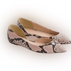 J. Crew Audrey Snake Skin D'Orsay Flats Size 10